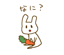 Deadpan white rabbit. sticker #7797899