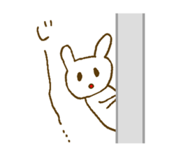 Deadpan white rabbit. sticker #7797900