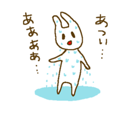 Deadpan white rabbit. sticker #7797904