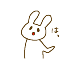 Deadpan white rabbit. sticker #7797909