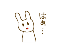 Deadpan white rabbit. sticker #7797910