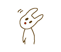 Deadpan white rabbit. sticker #7797913