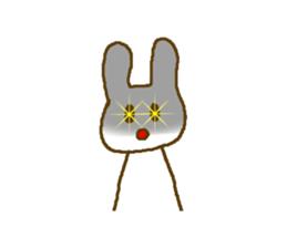 Deadpan white rabbit. sticker #7797914