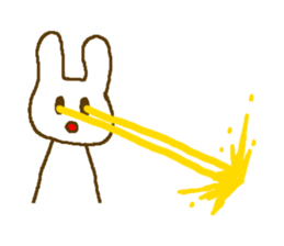 Deadpan white rabbit. sticker #7797915