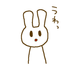 Deadpan white rabbit. sticker #7797916
