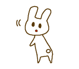 Deadpan white rabbit. sticker #7797919