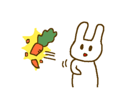 Deadpan white rabbit. sticker #7797921
