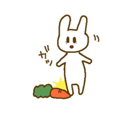 Deadpan white rabbit. sticker #7797924
