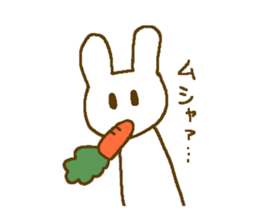 Deadpan white rabbit. sticker #7797926