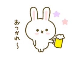 Rabbit Strawberry Yokutukau Kotoba sticker #7799255