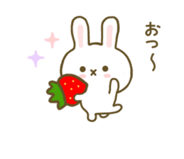 Rabbit Strawberry Yokutukau Kotoba sticker #7799257