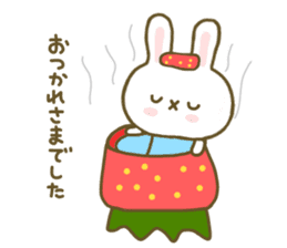 Rabbit Strawberry Yokutukau Kotoba sticker #7799259