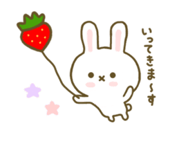 Rabbit Strawberry Yokutukau Kotoba sticker #7799260