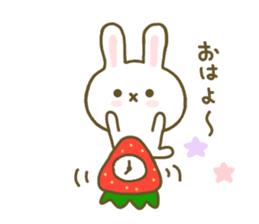 Rabbit Strawberry Yokutukau Kotoba sticker #7799262