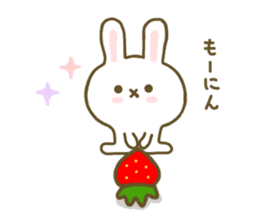 Rabbit Strawberry Yokutukau Kotoba sticker #7799264