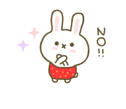 Rabbit Strawberry Yokutukau Kotoba sticker #7799278