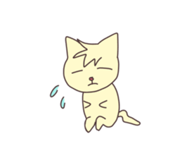 The cat which does not want to work sticker #7811827