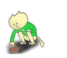 Green Cat and Border Dog sticker #7812994