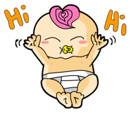 Pink Hair Baby 2 sticker #7815736