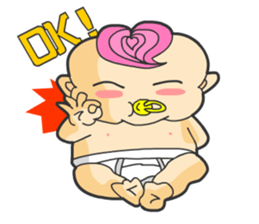 Pink Hair Baby 2 sticker #7815739