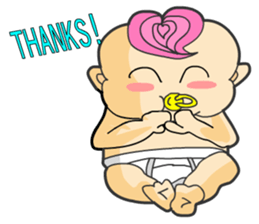 Pink Hair Baby 2 sticker #7815740