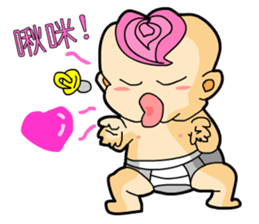 Pink Hair Baby 2 sticker #7815742