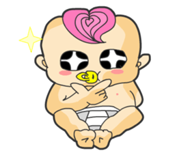 Pink Hair Baby 2 sticker #7815752
