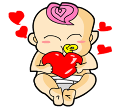 Pink Hair Baby 2 sticker #7815754