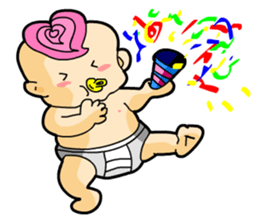 Pink Hair Baby 2 sticker #7815755