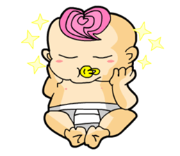 Pink Hair Baby 2 sticker #7815757