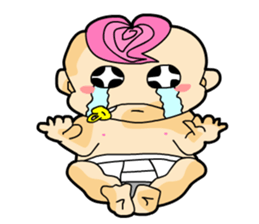 Pink Hair Baby 2 sticker #7815759