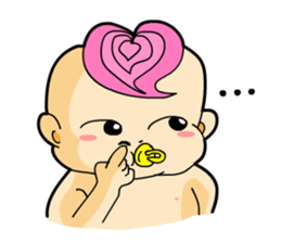 Pink Hair Baby 2 sticker #7815762