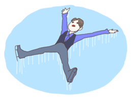 Go! Men's figure skater! sticker #7822960