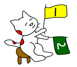 Red white cat sticker #7824789
