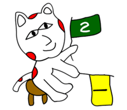 Red white cat sticker #7824790