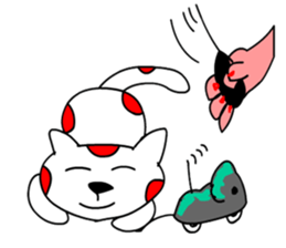 Red white cat sticker #7824795