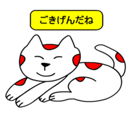 Red white cat sticker #7824801