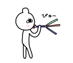 The white and round ears of cats sticker #7827165