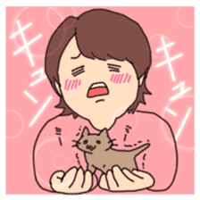 He loves his cat. sticker #7828080