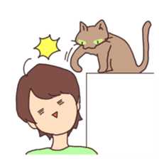 He loves his cat. sticker #7828081