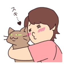 He loves his cat. sticker #7828083
