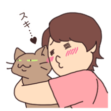 He loves his cat. sticker #7828083