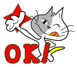 Nyaninu white cat sticker #7828907
