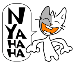 Nyaninu white cat sticker #7828912