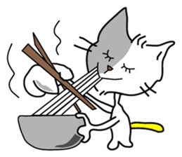 Nyaninu white cat sticker #7828918