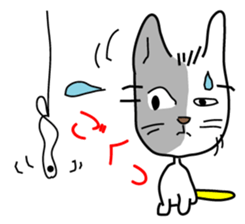 Nyaninu white cat sticker #7828919