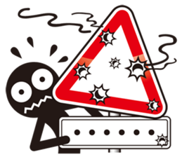 Gold and two light road safety workshop sticker #7834883