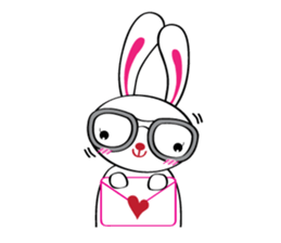 Rabbit with lens sticker #7835417