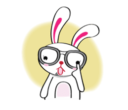 Rabbit with lens sticker #7835446