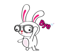 Rabbit with lens sticker #7835450